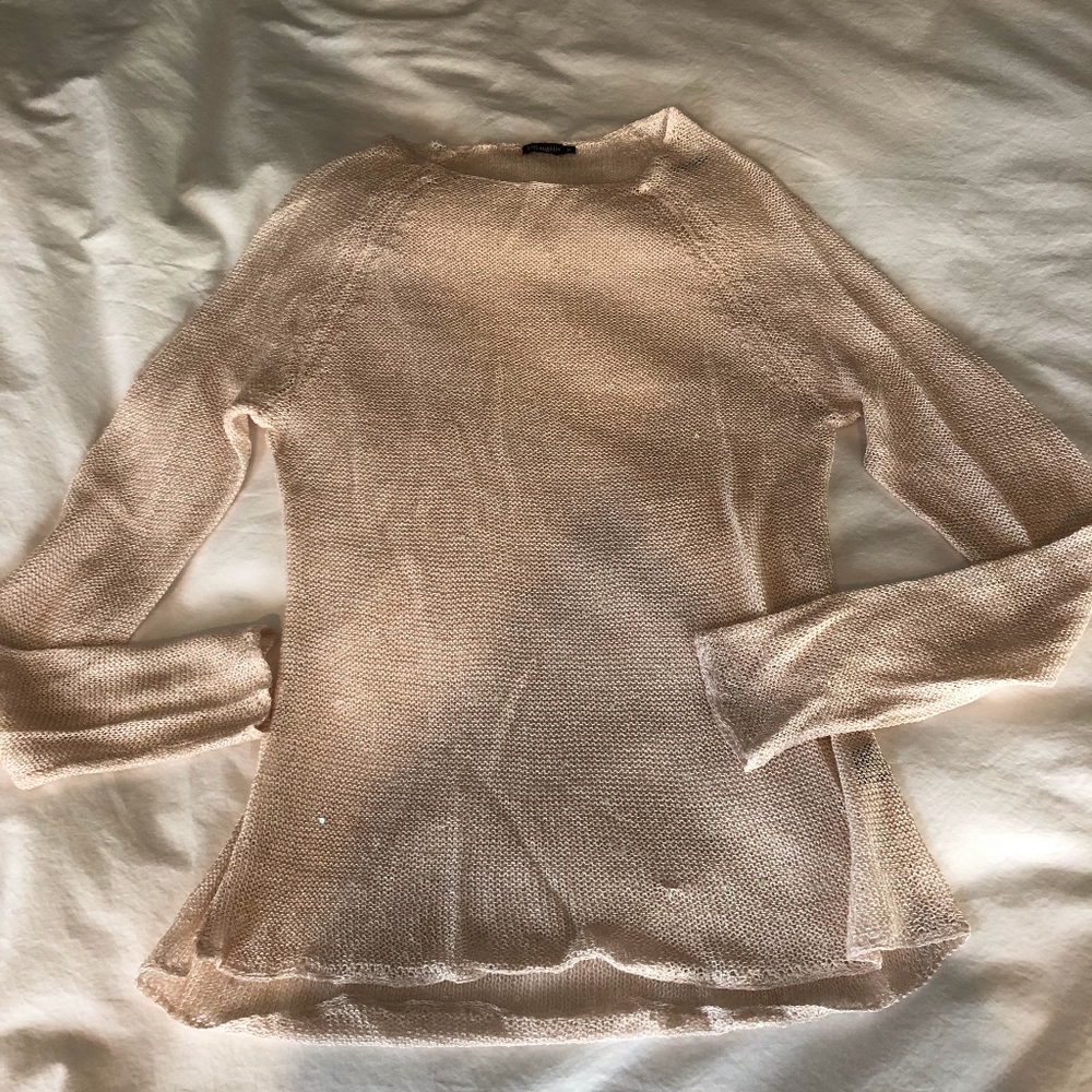 J. Mclaughlin Pink Seychelles Sequin Sweater